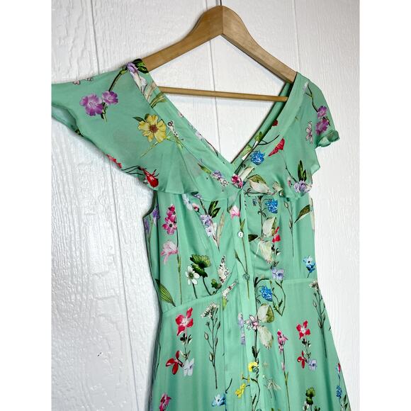 PARKER Raven Turquoise Floral Maxi Dress SIZE 4 - Picture 3 of 10